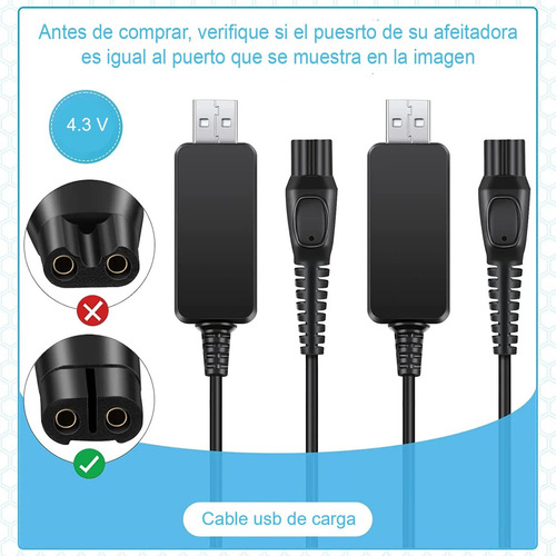 Cable Cargador Usb A00390 Para Rasuradora Philips Rq330