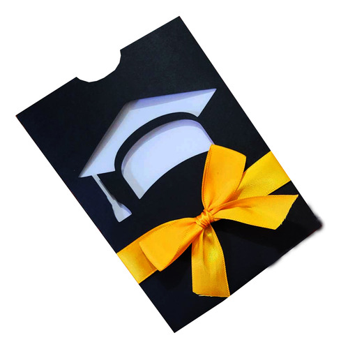 100 Invitaciones Completas Para Graduacion, Birrete Sobre Negro (Usado)