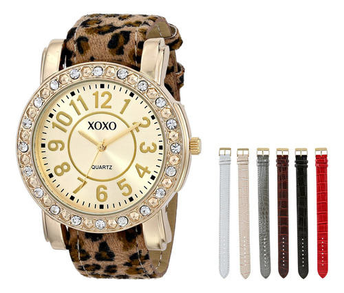 Xoxo Xo9065 - Reloj Analogico De Cuarzo Dorado Con Correa In