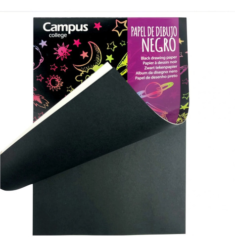 Block Campus A4 Con 50 Hojas Negro 70 G Escolar