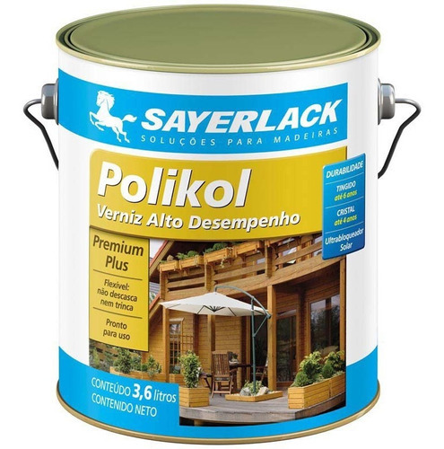 Kit C/ 4 Polikol Verniz Cristal Acetinado 3,6l Sayerlack