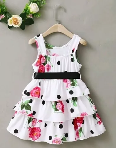 Vestido Para Niña Con Estampado Floral A 2 | Ibella