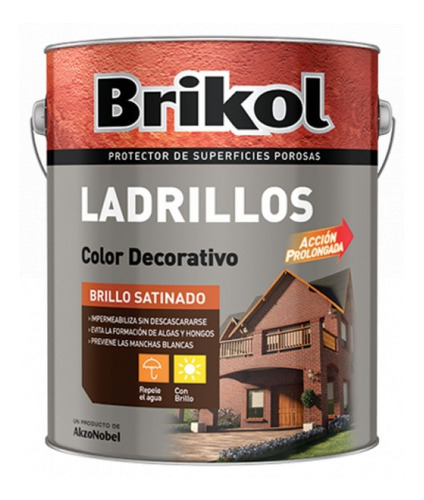 Impermeabilizante Brikol Ladrillos Color Decorativo X 4 Lts