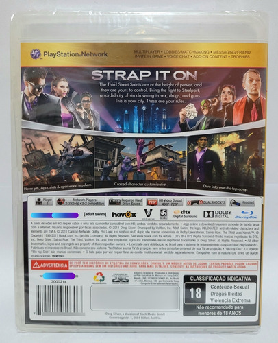 Saint Row The Third, Jogo Original Para Ps3, Novo Lacrado