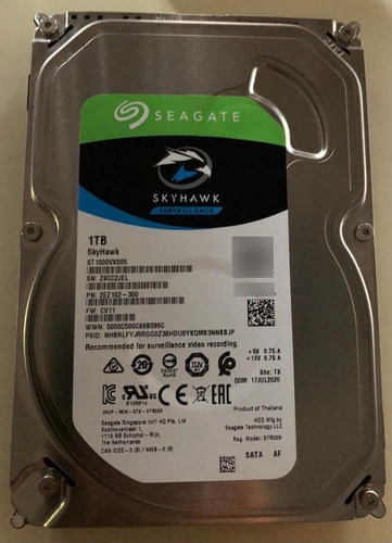 Disco Rigido 1tb Seagate 3.5 Skyhawk Color Gris