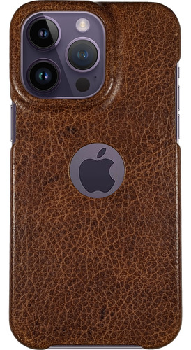 Funda Cell-port Cuero Genuino Marrón Para iPhone 15 Pro Max