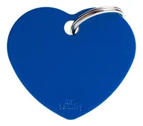 Comprar Chapita Identificadora De Mascotas Corazon G Grabado Color Corazon Azul Corazon Grande