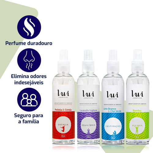 Kit Aromaterapia 4 Sprays De Ambiente Para Energizar Seu Lar