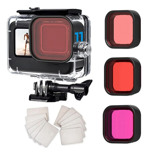 Funda Impermeable Go Pro Hero 12/11/10/9 + 3 Filtros