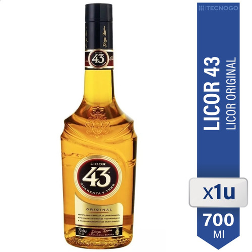 Licor 43 700ml Cuarenta Y Tres Dorado Hierbas Botella Bebida