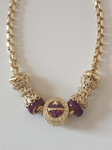 Pulseira Fio Milano Com Berloques Em Ouro 18k Amarelo