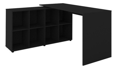 Escrivaninha Artany Nero II mdp, mdf, pvc de 1300mm x 750mm x 600mm x 1400mm preto 