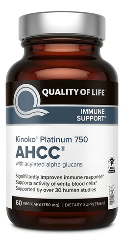 Quality Of Life Kinoko Platinum Ahcc 750mg X 60 Cáps