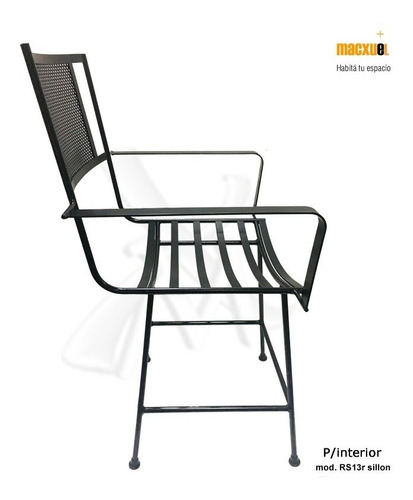 Sillon De Hierro Forja Retro 40cm + Brazos Chapa Exterior