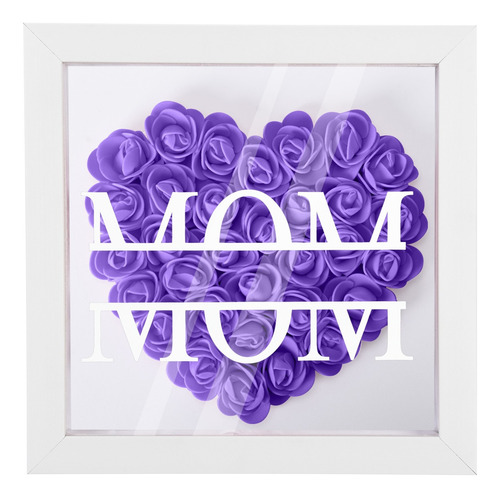 Caja De Sombra Personalizada Mom Flower Con Nombre Preservad