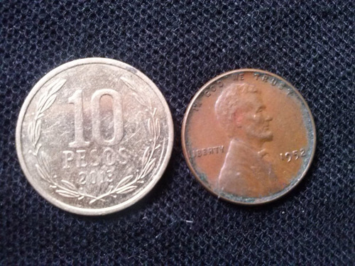 Moneda Estados Unidos One Cent Cobre 1952 Ceca S
