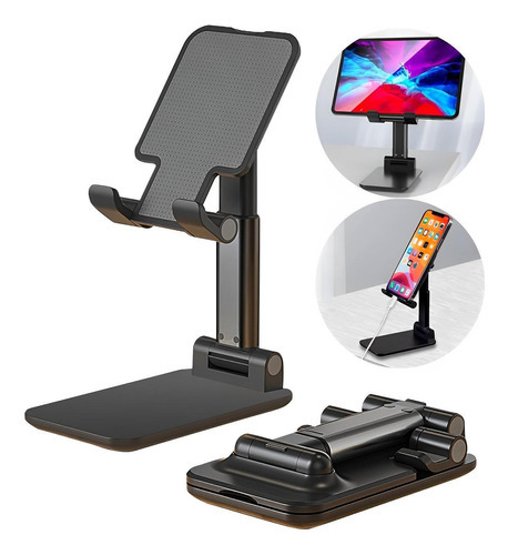 Suporte Para Celular Tablet De Mesa Ajustável Selfie - Preto