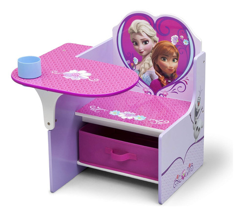 Mesa De Escritorio Con Silla Y Compartimento Diseño Frozen