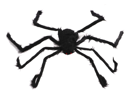 Peluche Negro Grande Con Luces De Araña Peluda Para Hallowee