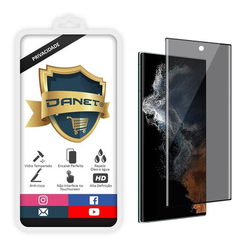 Película De Vidro Privacidade Danet Para Galaxy S22 Ultra 3d