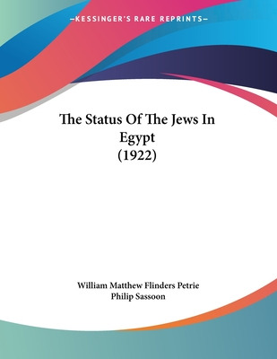 Libro The Status Of The Jews In Egypt (1922) - Petrie, Wi...