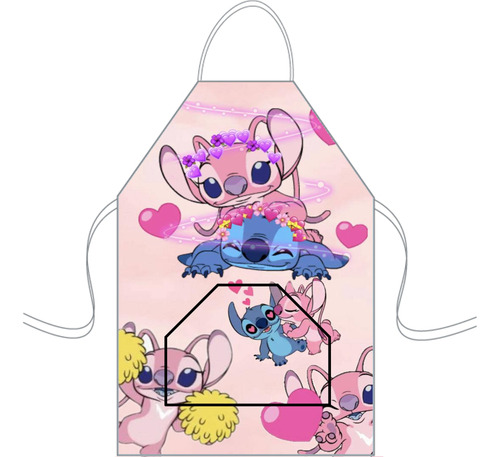 Delantal Cocina Mediano Para Niños Mini Chef Personalizado Stich Y Angel 8 Personalizado