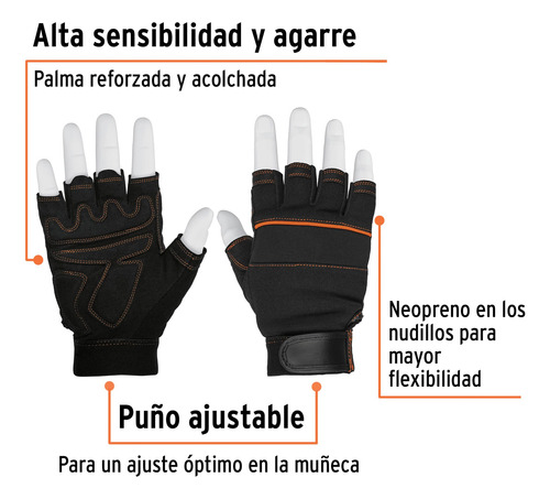 Guantes De Uso Automotriz Sin Dedos Truper 13195