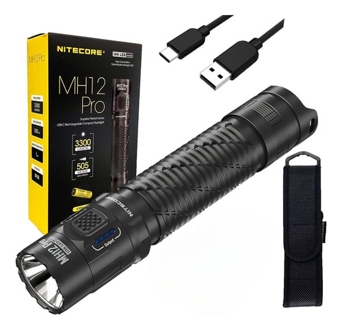Lanterna Tática Nitecore Mh12 Pro 3300 Lúmens 505 metros Luz Led Branco