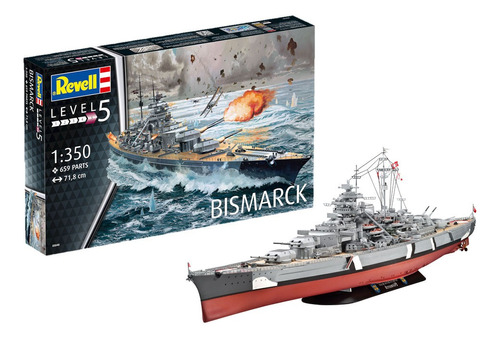 Barco Battleship Bismarck 1/350 Model Kit Revell