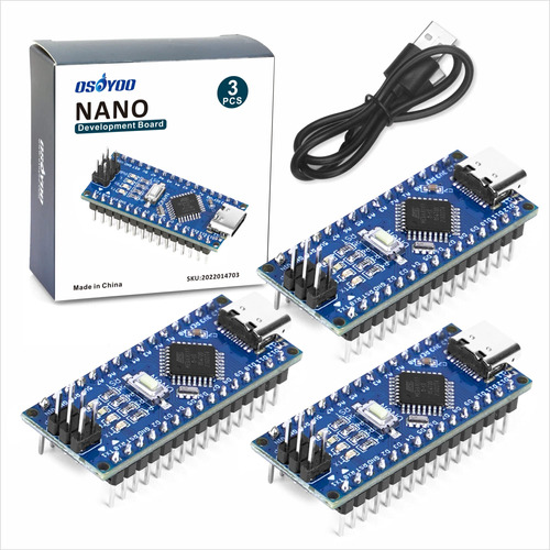 Osoyoo 3 Unids Nano Atmega328p Modulo Ch340 5v/16m Usb-c Mic