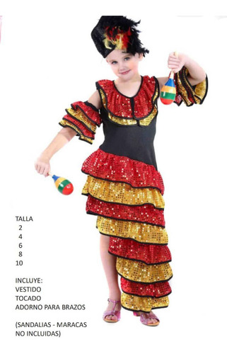 Disfraz Para Niñas Disfraz Infantil Rumbera Carnaval