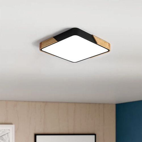 Plafón Led Cerchio Cuadrado 18w - Calidad Unilux Estructura Negro