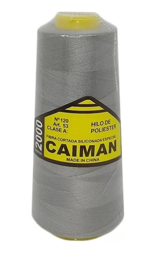 Hilo De Poliester N°120 Para Maquina Recta 2mil Mts X5 Unid Color Gris Medio 80