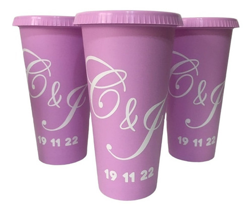 15 Vasos Rojos Reusables Con Tapa Y Popote Personalizados Envío Gratis