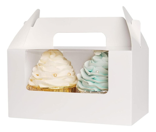 Caja Para Cupcakes Con Dos Soportes De 6.5 X 3.6 X 3.5 Pulga