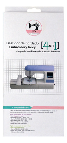 Kit De 4 Aros Para Bordadoras Brother, Series Pe, Ns, Nv Color Beige