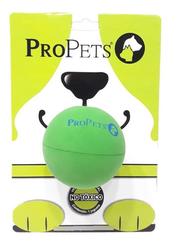 Pelota Dura De Hule Natural C/cascabel Para Perro Pro Pets Color Verde