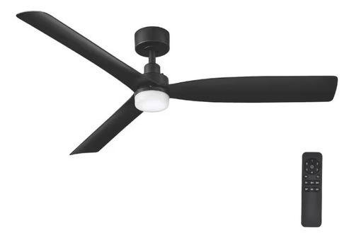 Ventilador De Techo De 52'' Para Interior Led Blanco Cantidad De Aspas 3 Estructura Negro Aspas Negro Diámetro 52 Material De Las Aspas Plástico