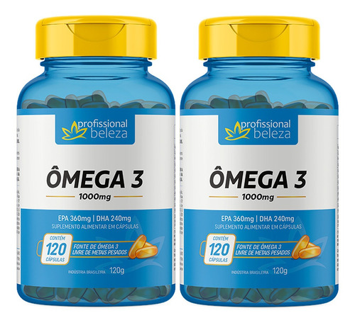 Kit 02 Ômega 3 1000mg Softgel - 120 Cápsulas