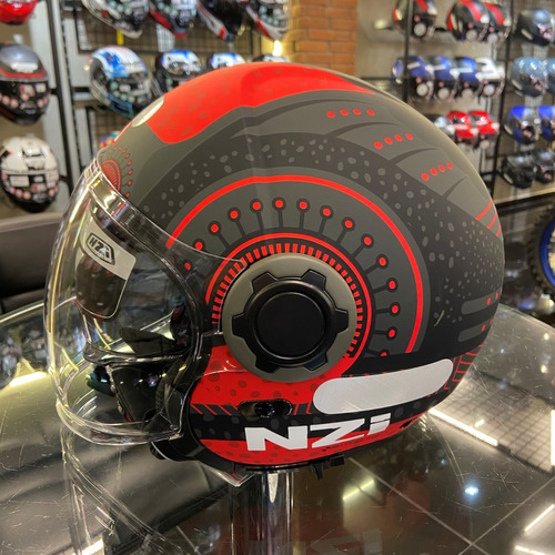 Capacete Moto Aberto Nzi Ringway Duo Antera Vermelho Fosco Tamanho do capacete 55/56 (S)