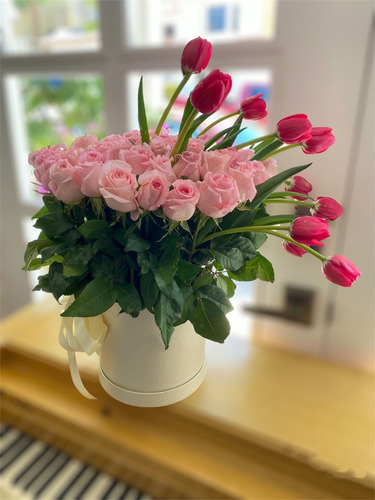4 Caja Para Flores Y Regalos Carton Rígido Cilindro 15 Cm