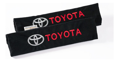 Protectores Cubre Cinturones Tela Negro Logo Toyota Bordado