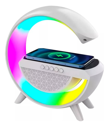 Lampara Veladora Rgb 3 En 1 Bluetooth Cargador Inalámbrico