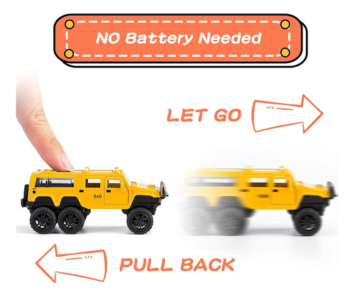 Kidami Diecast Toy Trucks 4 Pack Pull Back Toy Cars Opena Aa