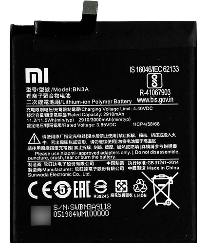 Bateria Pila Xiaomi Redmi Go Bn3a