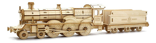 Rompecabezas 4d Hogwarts Express Modelo De Madera 148 Piezas
