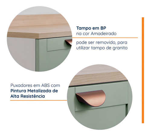 Cozinha Modulada 2 Peças Com Balcão E Armário Aéreo