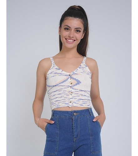 Crop Top De Hilo Abotonado Pack 4 Unidades