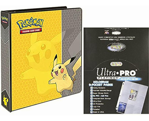 Pokemon Pikachu 2  3-ring Binder Card Album With 100 Ultra
