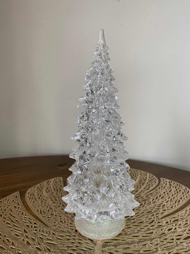 Árvore Pinheiro Natal Em Acrílico Cristal 20cm